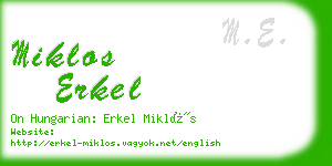 miklos erkel business card